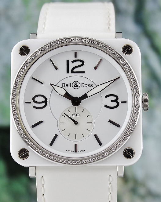 (image for) A Bell & Ross Aviation Diamond White Ceramic Watch / BRS-98-WCS